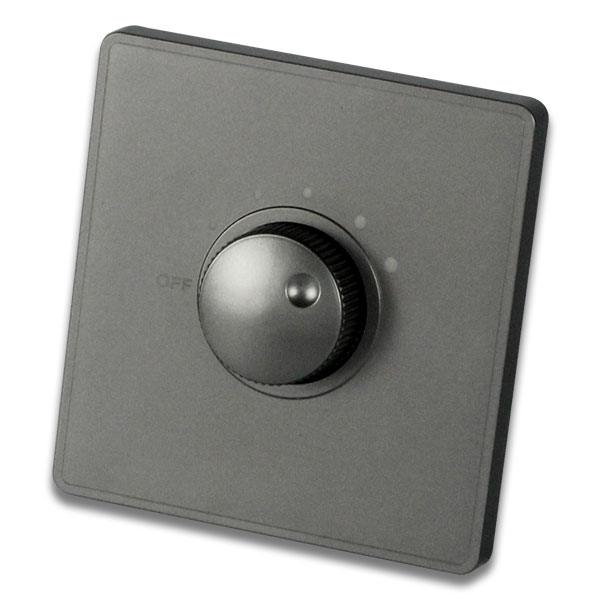 panel de control de volumen gris