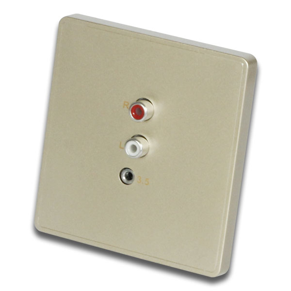 Panel de cableado de audio tipo 86 dorado